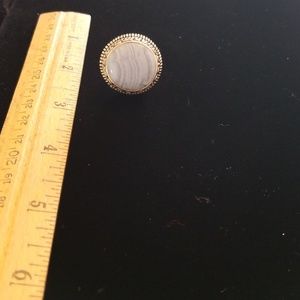 Sterling silver lace agate ring